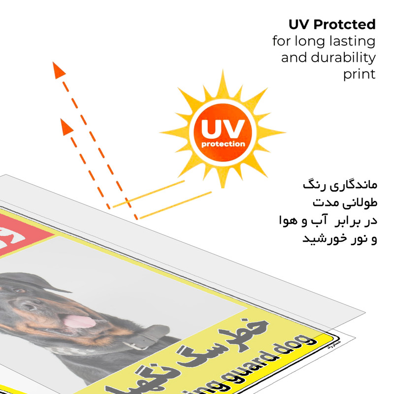 برچسب ایمنی مستر راد طرح خطر سگ نگهبان مدل HSE-OSHA-144