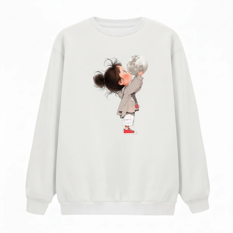 سویشرت زنانه مدل دخترک و ماه کد v29 