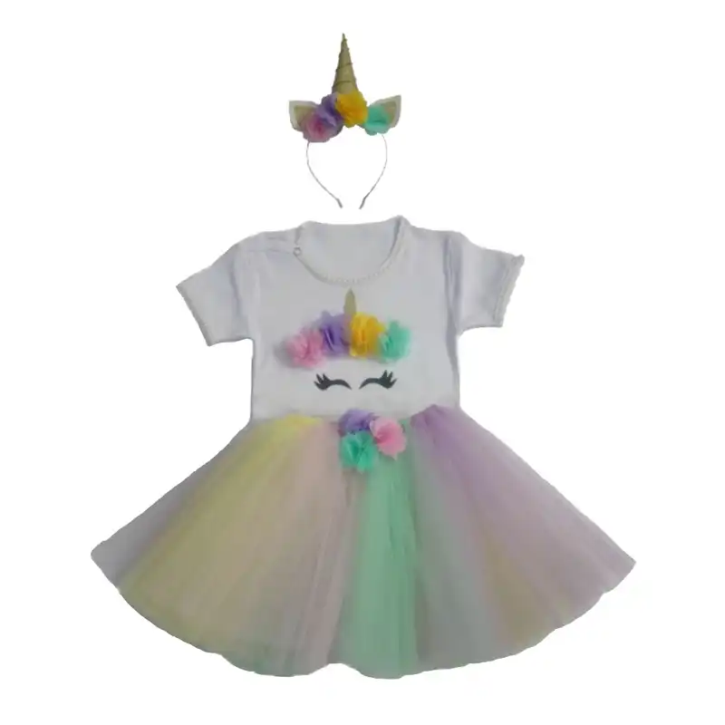 ست 3 تکه لباس دخترانه مدل یونیکرون