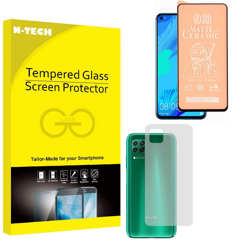  محافظ صفحه نمایش سرامیکی مات انتک مدل CRBKM-01 مناسب برای گوشی موبایل هوآوی P40 Lite به همراه محافظ پشت گوشی 