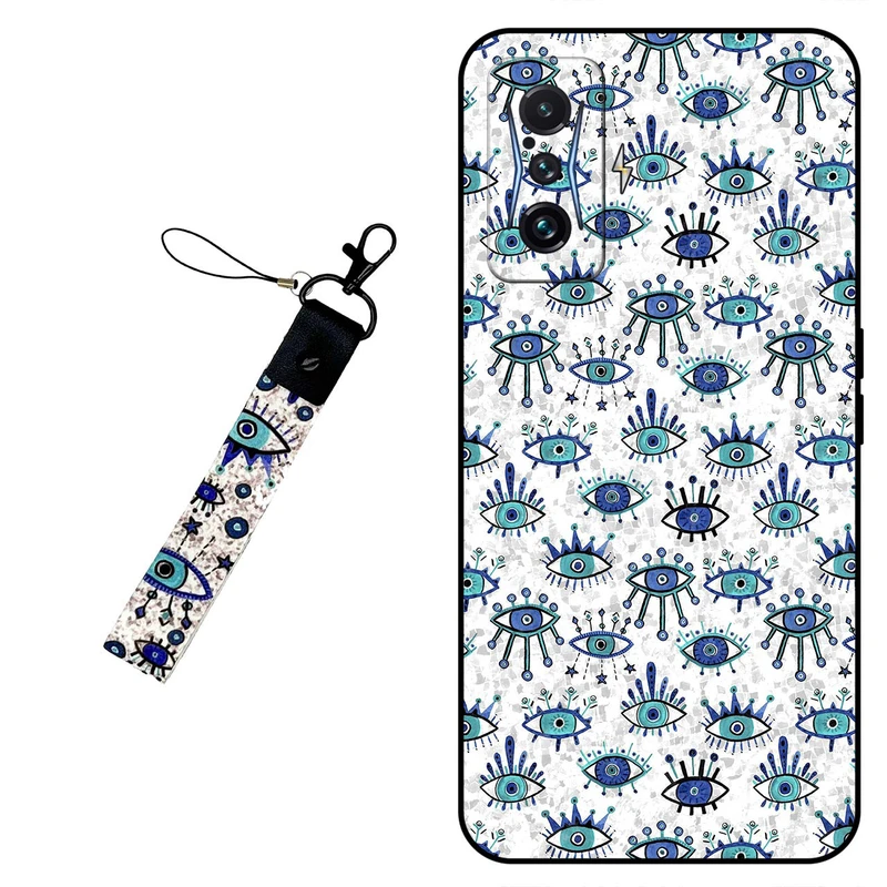 کاور مگافون طرح چشم نظر مدل 6464 مناسب برای گوشی موبایل شیائومی Poco F4 GT به همراه بند مچی 