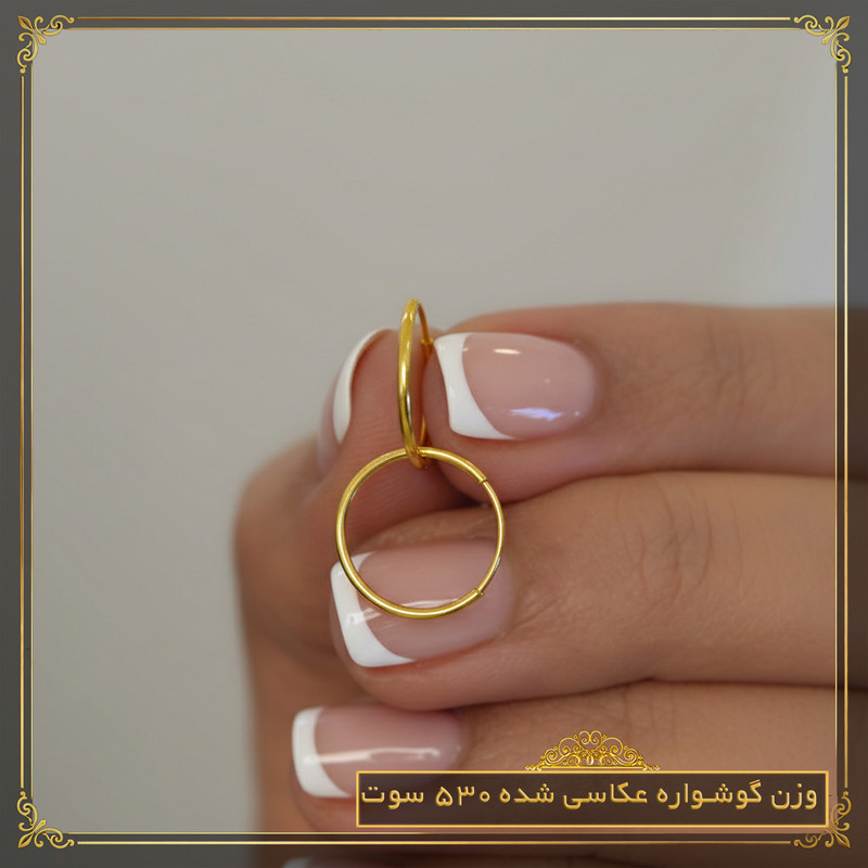 گوشواره حلقه‌ای طلا 18 عیار زنانه طلای معتمدی مدل کلاسیک - 3