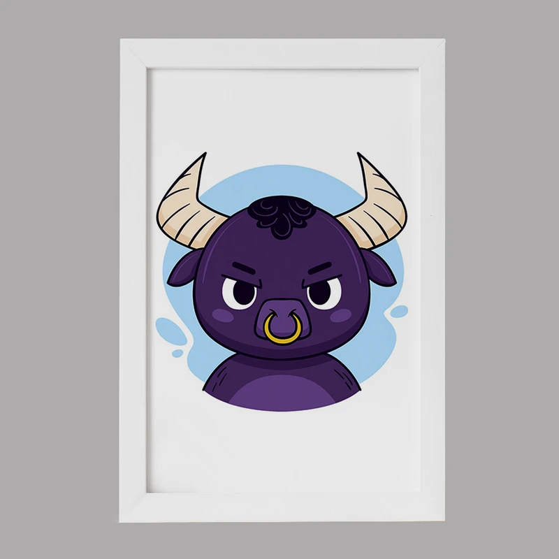 تابلو خندالو مدل گاومیش حیوانات بامزه کد 37165