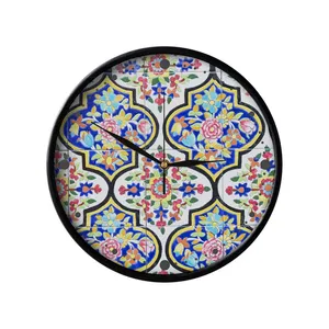 ساعت دیواری مدوپد طرح کاشی گل و بته مدل pod00421