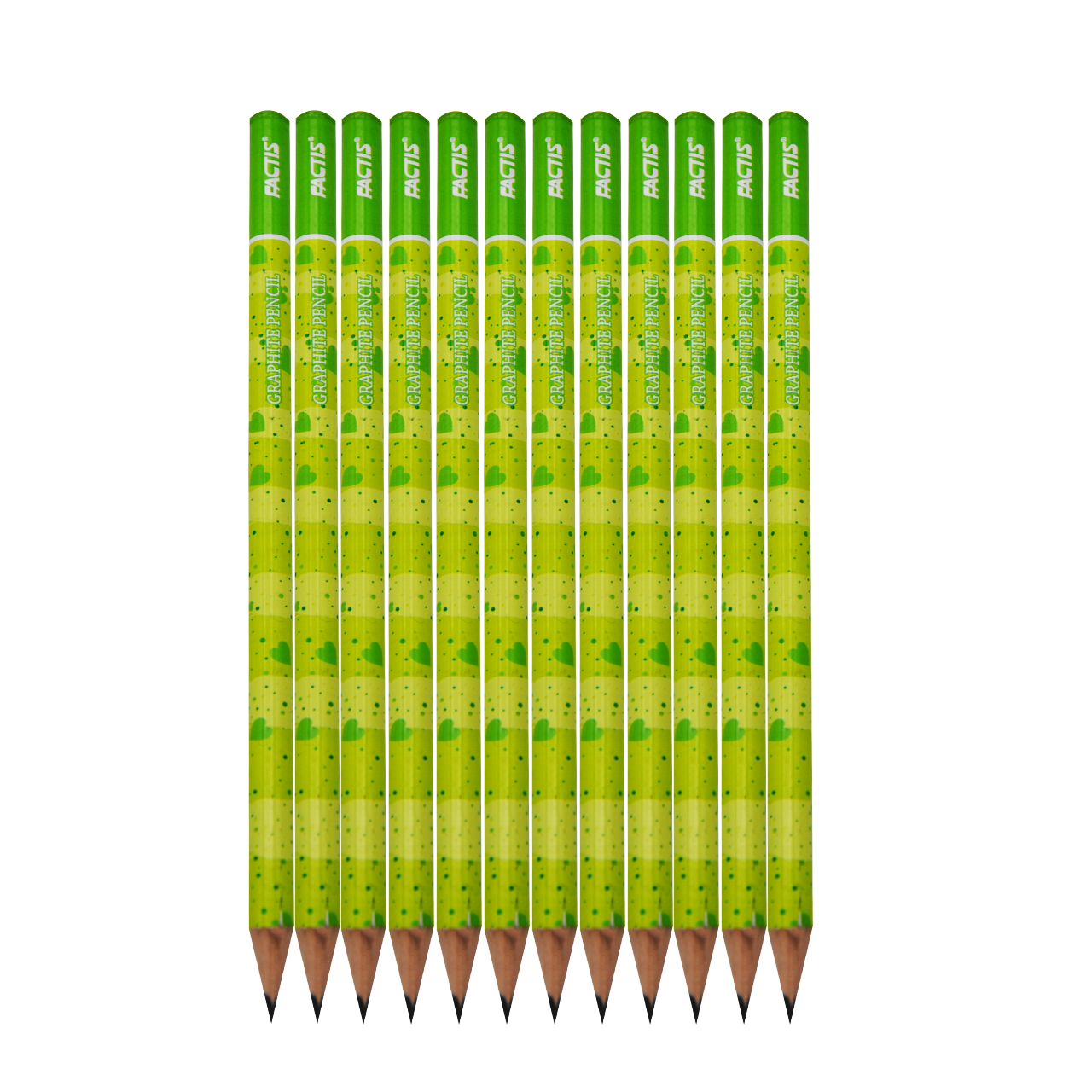 مداد مشکی فکتیس طرح قلب کد 09 بسته 12 عددی