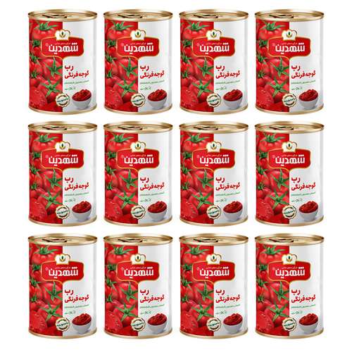 کنسرو رب گوجه فرنگی شهدین - 400 گرم بسته 12 عددی