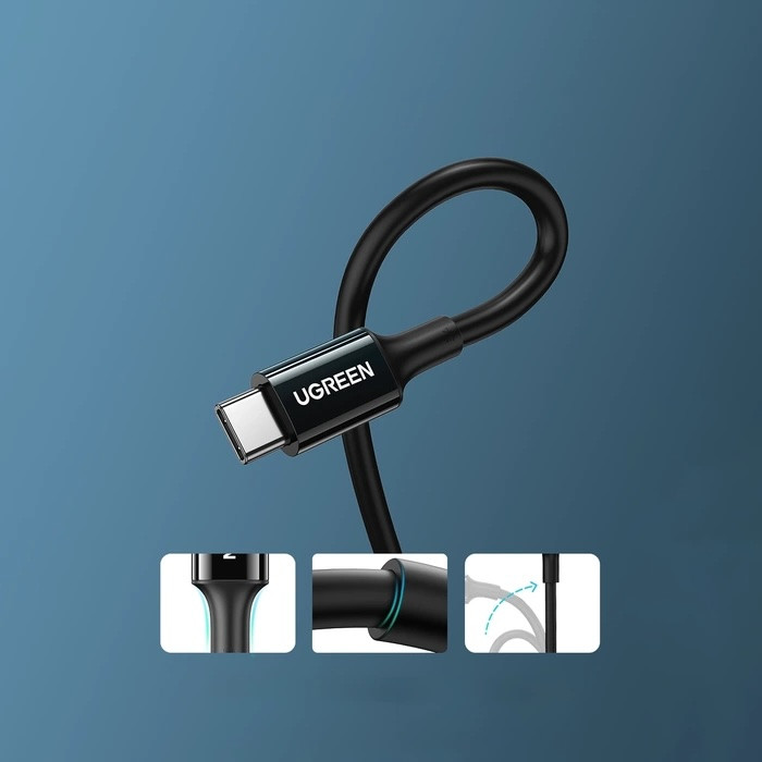 کابل USB-C یوگرین مدل US300 طول 1.5 متر