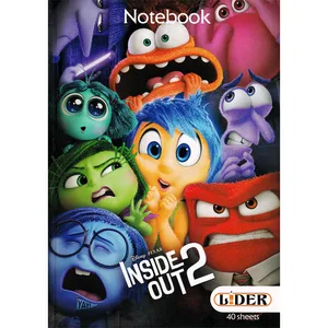 دفتر زبان 40 برگ lider مدل چهار خط طرح inside out 2 کد 41