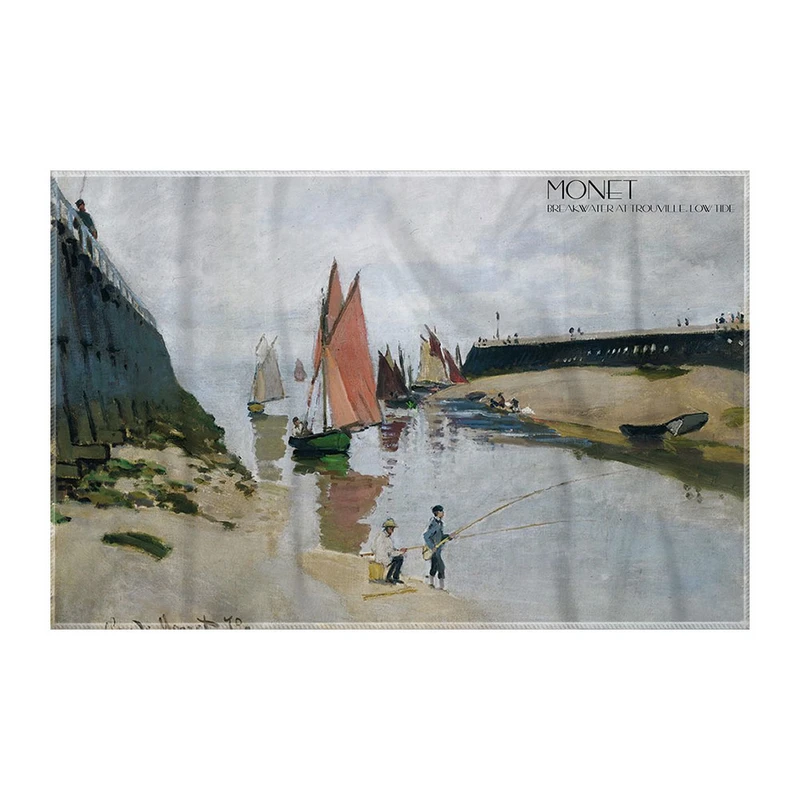 کاغذ کادو ترمه طراحان ایده مدل موج شکن در تروویل از مونه کد art0181 سایز 57x37 سانتی متر