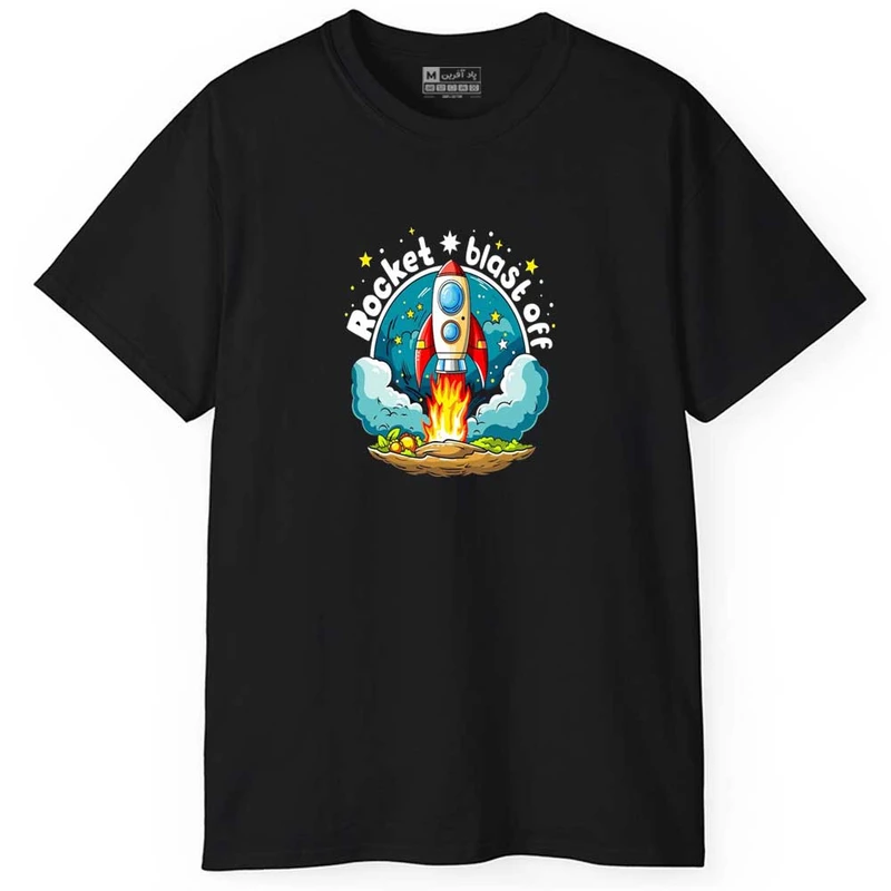 تی شرت آستین کوتاه مردانه پاد آفرین مدل اسپرت طرح فضاپیما کد 0993