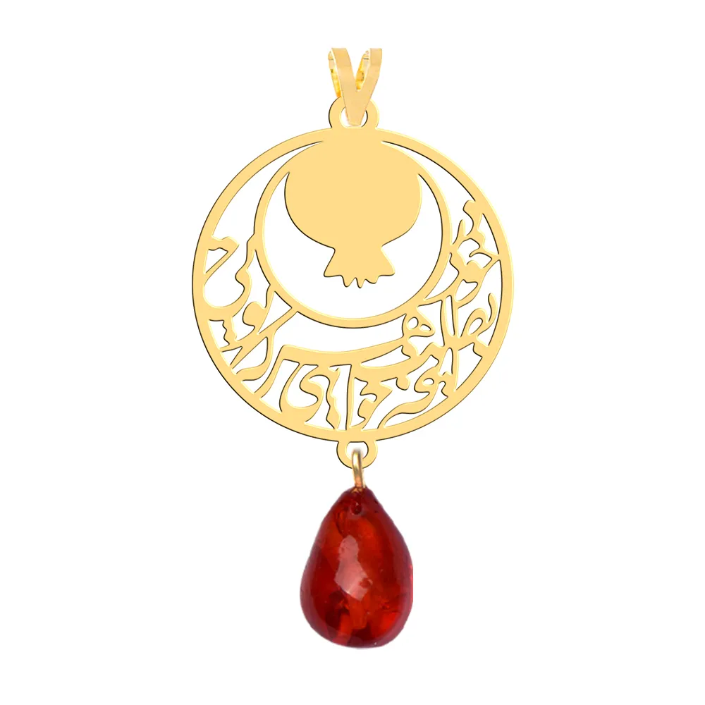 آویز گردنبند طلا 18 عیار زنانه فرشته طرح انار در خود بطلب هرآنچه خواهی که تویی WNLAAN-000050