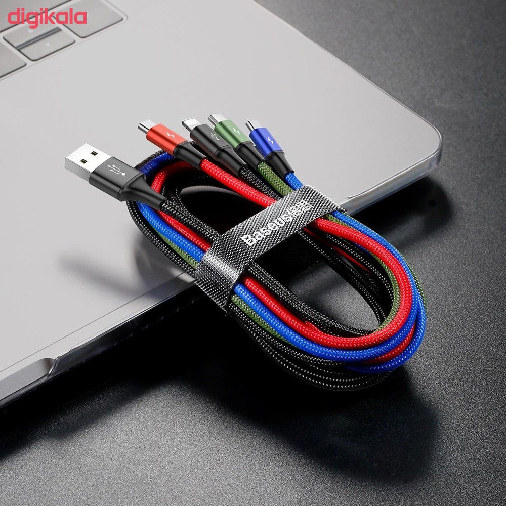 کابل تبدیل USB به لایتنینگ/ microUSB/ USB-C باسئوس مدل CA1T4-C01 طول 1.2 متر main 1 5