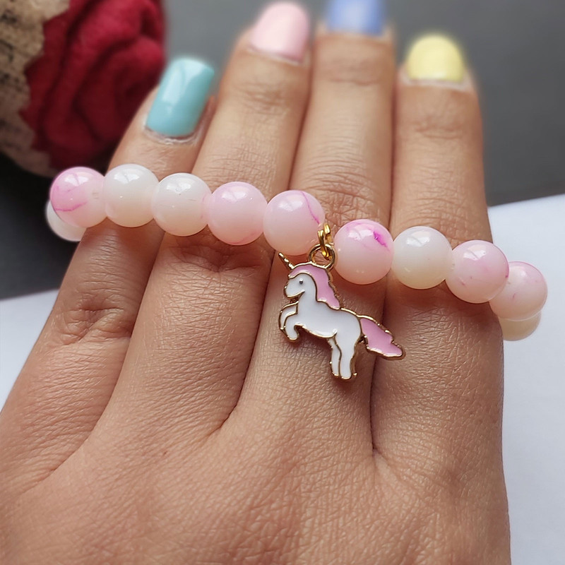 دستبند دخترانه مدل اسب تک شاخ کد HCK101