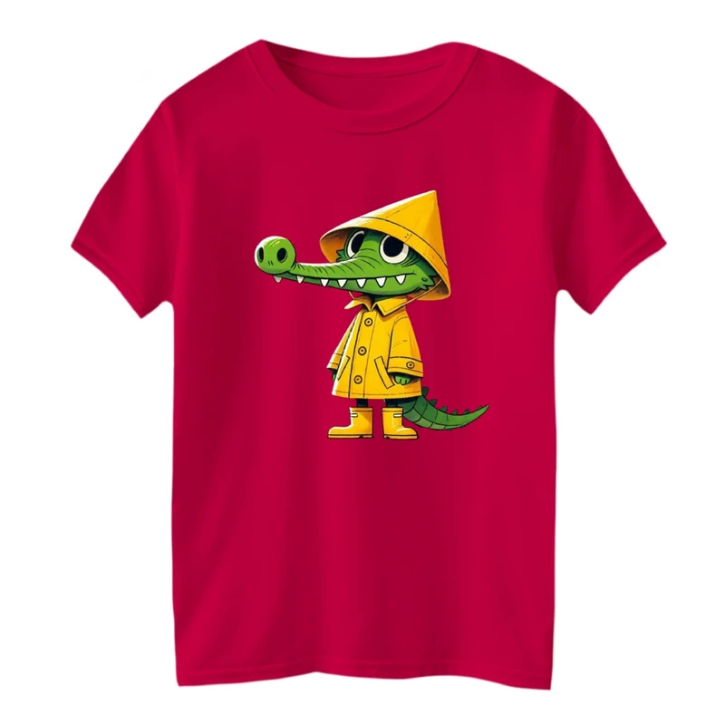 تی شرت آستین کوتاه بچگانه مدل تمساح و کلاه