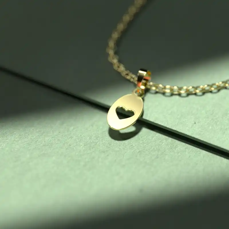 گردنبند طلا 18 عیار زنانه مدوپد مدل  طرح قلب کد RR1099