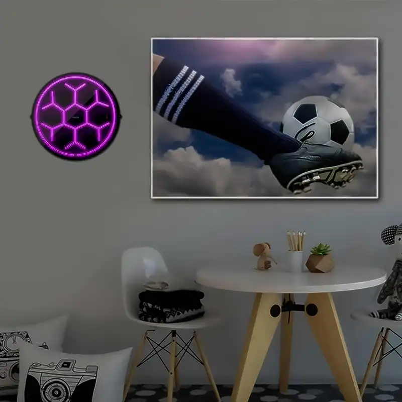 چراغ دیواری نئون دیزاین مدل Soccer-Ball-BL_PR