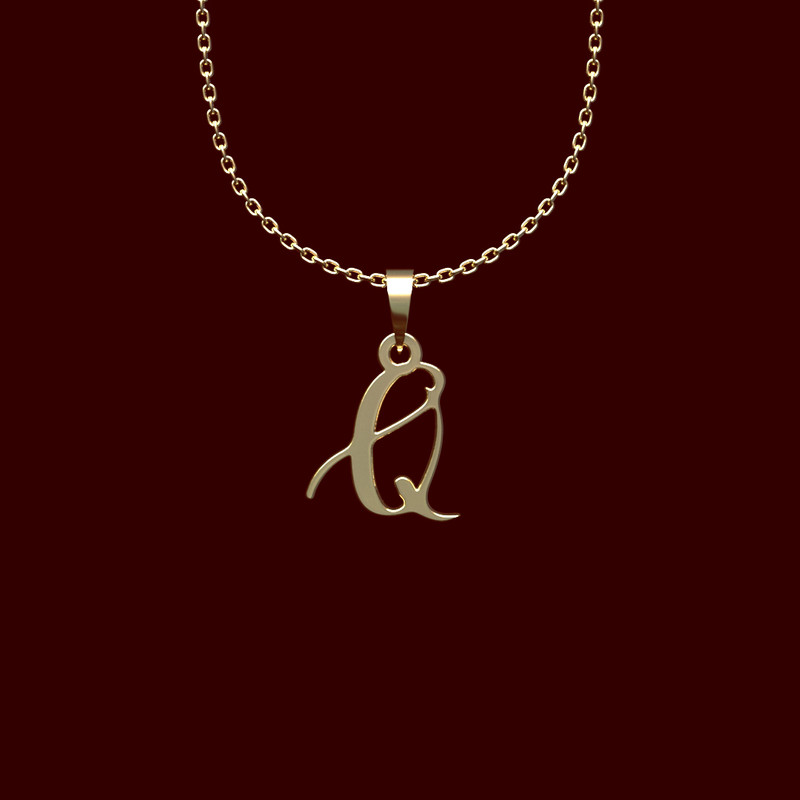 گردنبند طلا 18 عیار زنانه مدوپد مدل حرف Q کد HH2-1-1281