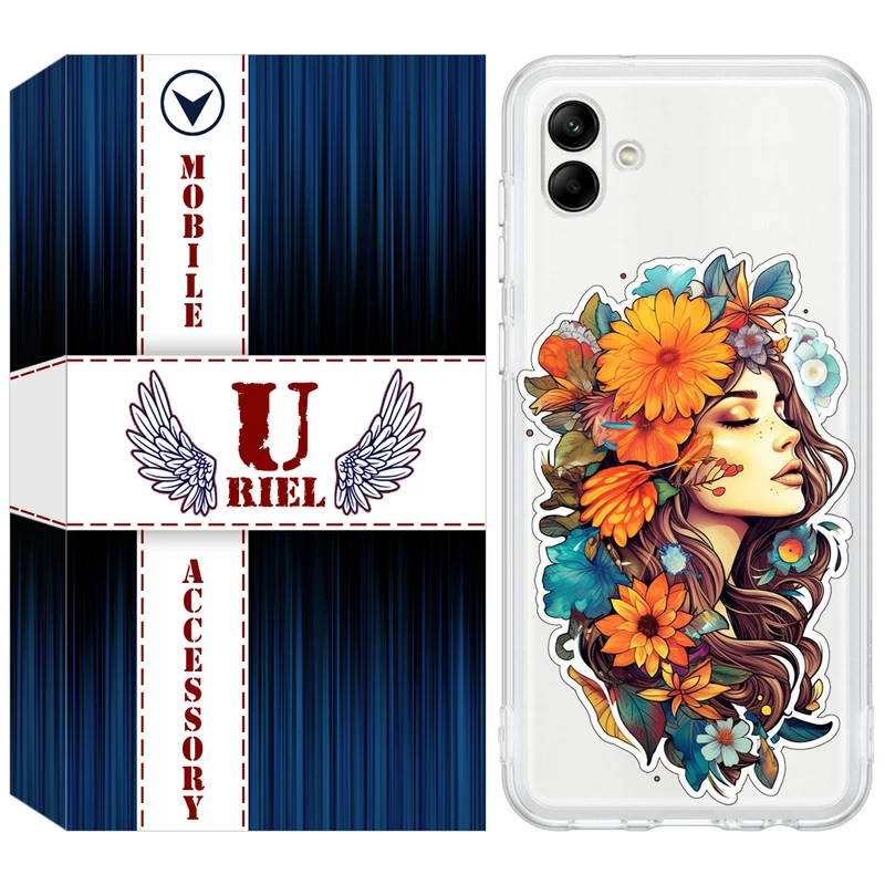 کاور یوریل مدل Clear کد 52 طرح دختر مناسب برای گوشی موبایل سامسونگ Galaxy A04e
