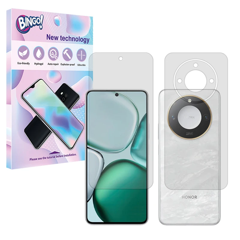 محافظ صفحه نمایش شفاف بینگو مدل Tough مناسب برای گوشی موبایل آنر X9c Smart به همراه محافظ پشت گوشی