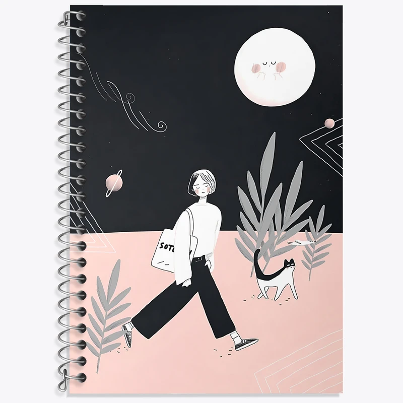 دفتر زبان 50 برگ خندالو مدل سه خط طرح دخترانه کد N3165