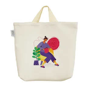 ساک خرید خندالو مدل دختر بافنده کد 5288