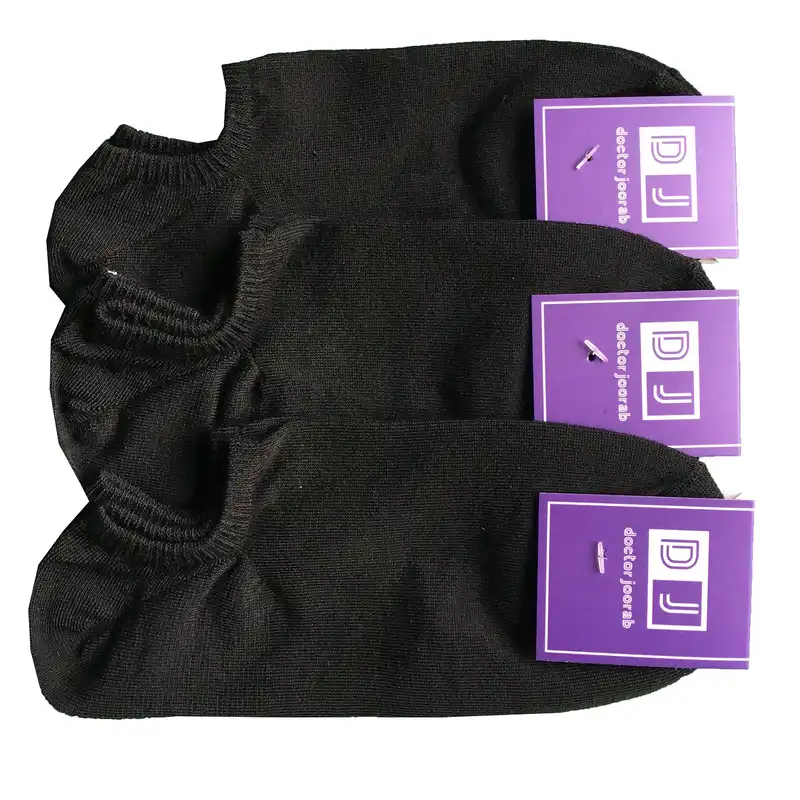 جوراب زنانه دکتر جوراب مدل قوزکی رنگ مشکی بسته 3 عددی