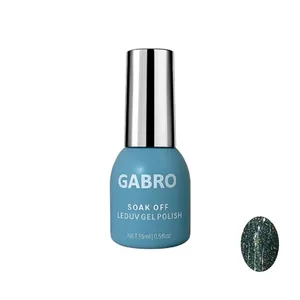 لاک ژل براق ناخن گبرو مدل دیسکو شماره 178 رنگ سبز اکلیلی
