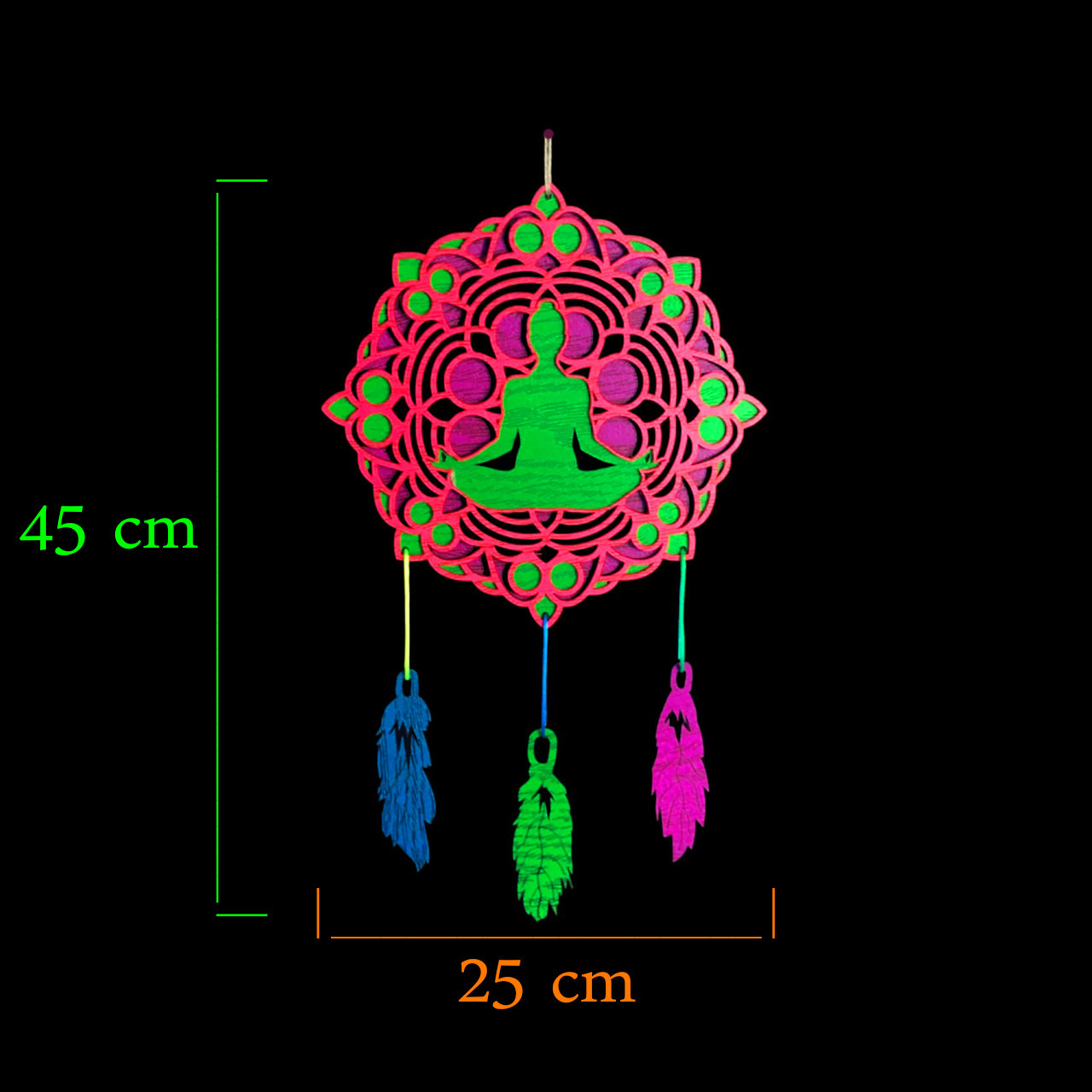 دیوارکوب زیروبم مدل سه بعدی بلک لایت طرح مدیتیشن