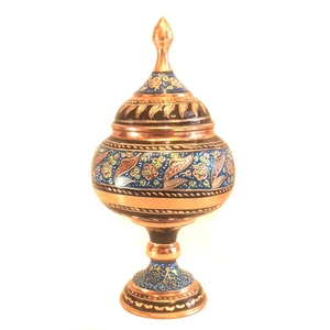 قندان قلم زنی لوح هنر کد 1317 ارتفاع 19 سانتی متر