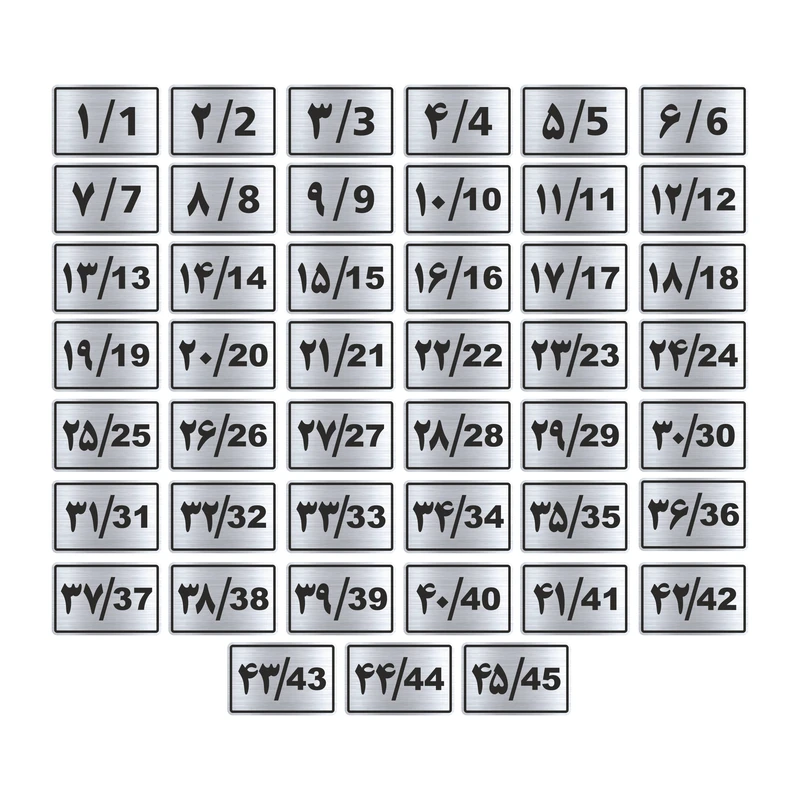 تابلو راهنما طرح پلاک اعداد مدل GNS945 مجموعه 45 عددی