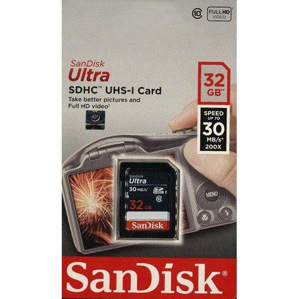 کارت حافظه SDHC سن دیسک مدل Ultra کلاس 10 استاندارد UHS-I U1 سرعت 200X 30MBps ظرفیت 32 گیگابایت کارت حافظه SDHC سن دیسک مدل Ultra کلاس 10 استاندارد UHS-I U1 سرعت 200X 30MBps ظرفیت 32 گیگابایت