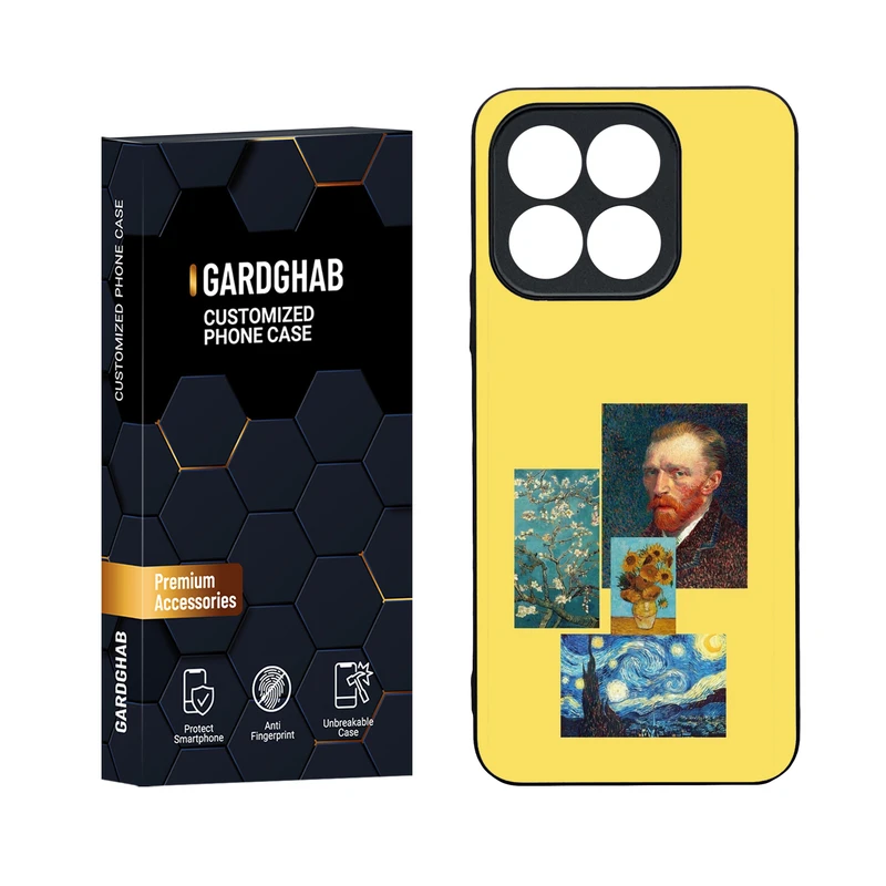 کاور گارد قاب مدل دورژله ای پشت گلس هنری مناسب برای گوشی موبایل  آنر X8b 4G