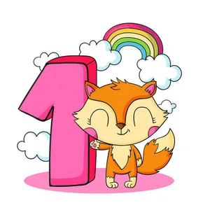 استند تولد طرح کودکانه روباه عدد یک 1 کد 119