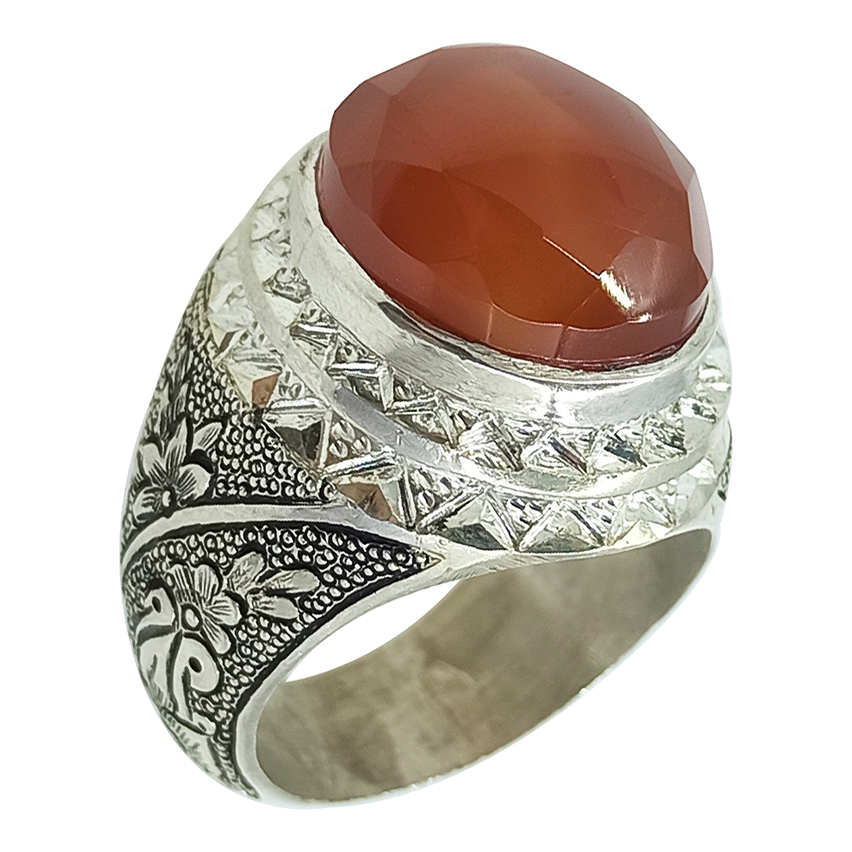 انگشتر نقره مردانه سلین کالا مدل عقیق کد ce-As210