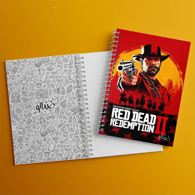 دفتر مشق 50 برگ خندالو مدل Red Dead کد 10293