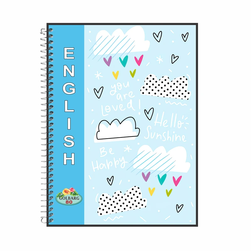 دفتر زبان 80 برگ گلبرگ مدل دبیرستانی کد 7046
