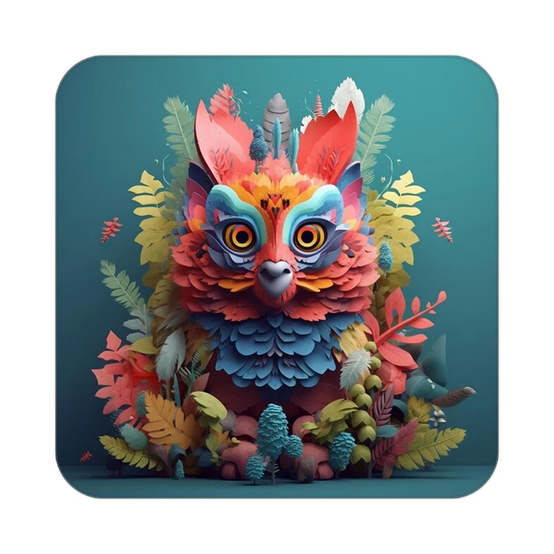 زیر لیوانی کاکتی طرح حیوانات رنگی مدل mp25634