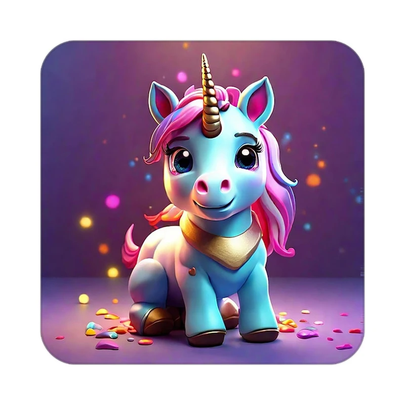 زیر لیوانی کاکتی طرح اسب تک شاخ و یونیکورن مدل mp30706