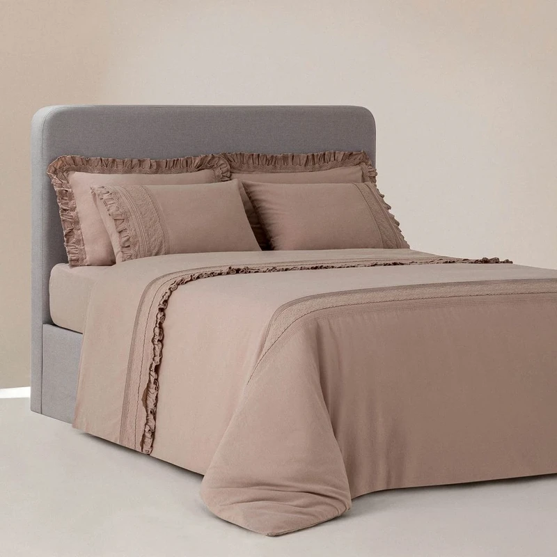 سرویس ملحفه دو نفره 6 تکه اکوکاتن مدل کینگ ADELYA PUDRA