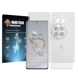 Nano tech transparent screen protector suitable OnePlus 12 mobile phone along with back of the phone