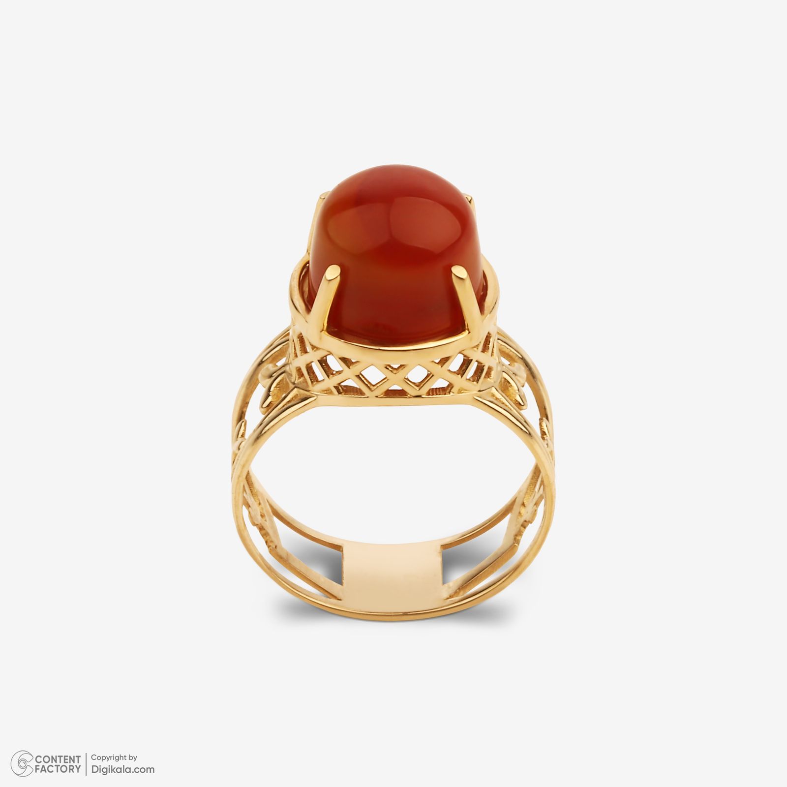 انگشتر طلا کم اجرت 18 عیار زنانه گلدم مدل R344009 سایز 53 -  - 3