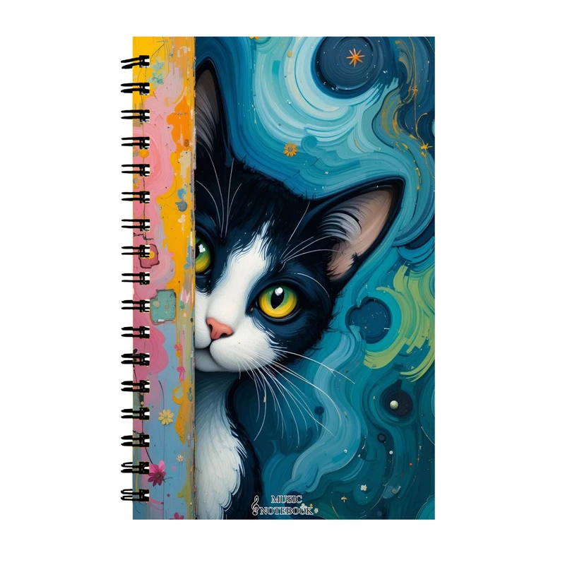 دفتر نت موسیقی 40 برگ مدل گربه کد 014