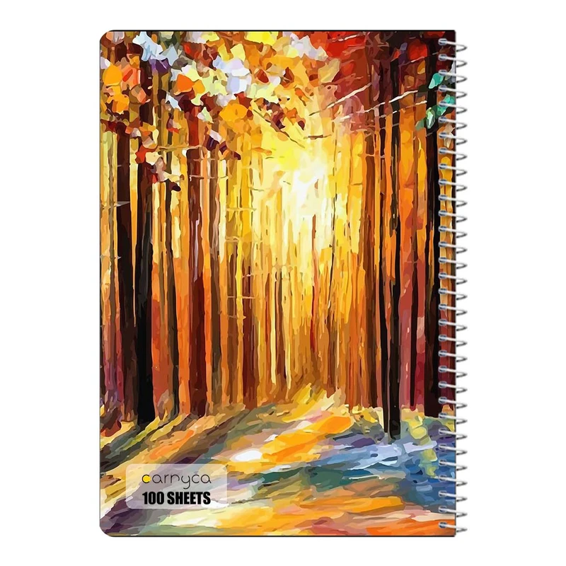 دفتر شطرنجی 100 برگ سیمی کارنیکا طرح نقاشی های آبرنگی Watercolor Paintings کد 19710