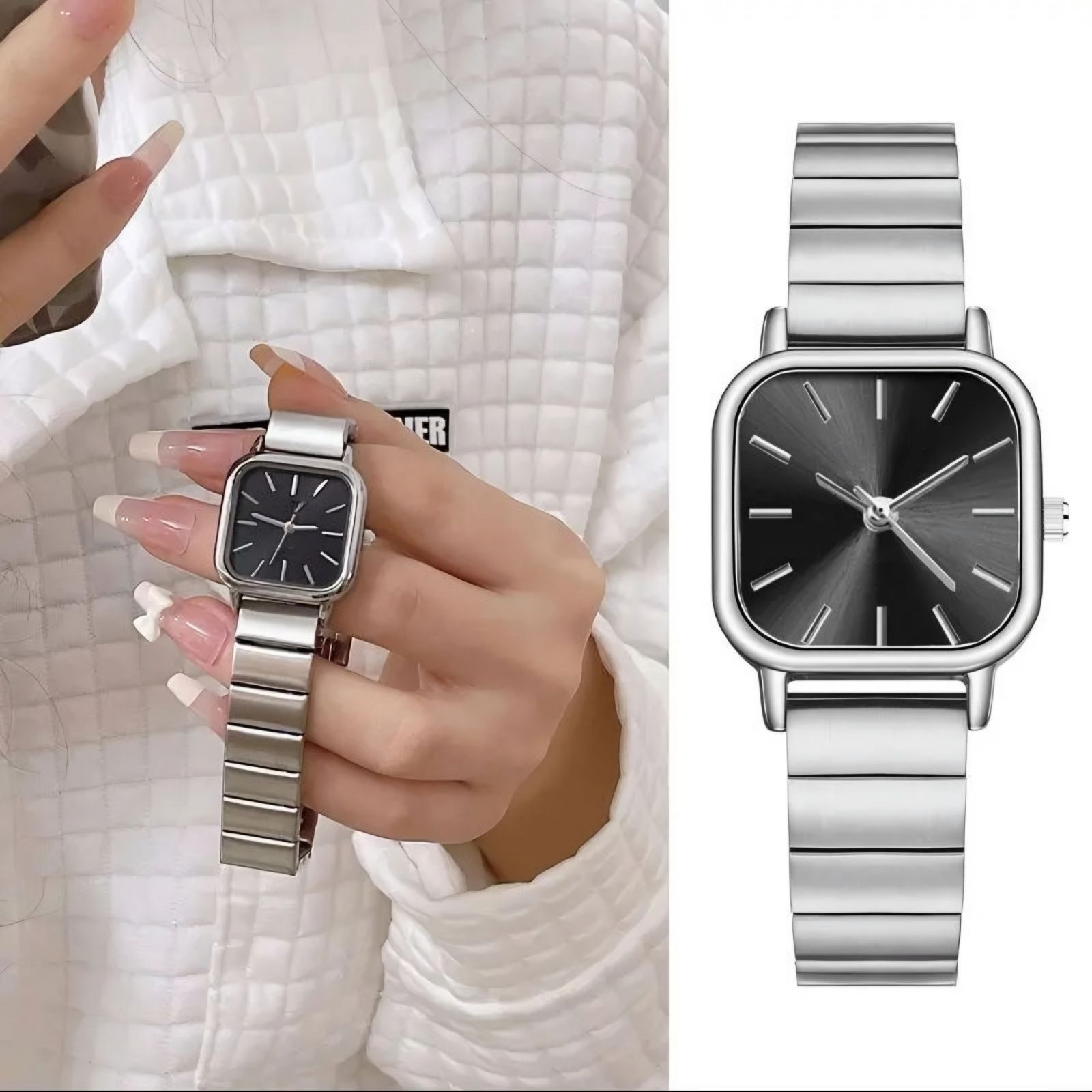 ساعت مچی عقربه ای زنانه مدل کلاسیک بند ریلی فلزی کد 5 - - 3