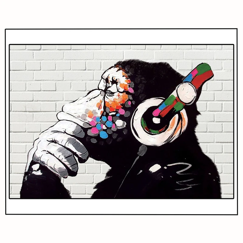 پوستر مدل موزیک با تصویر میمونی که هدفون می‌زند 