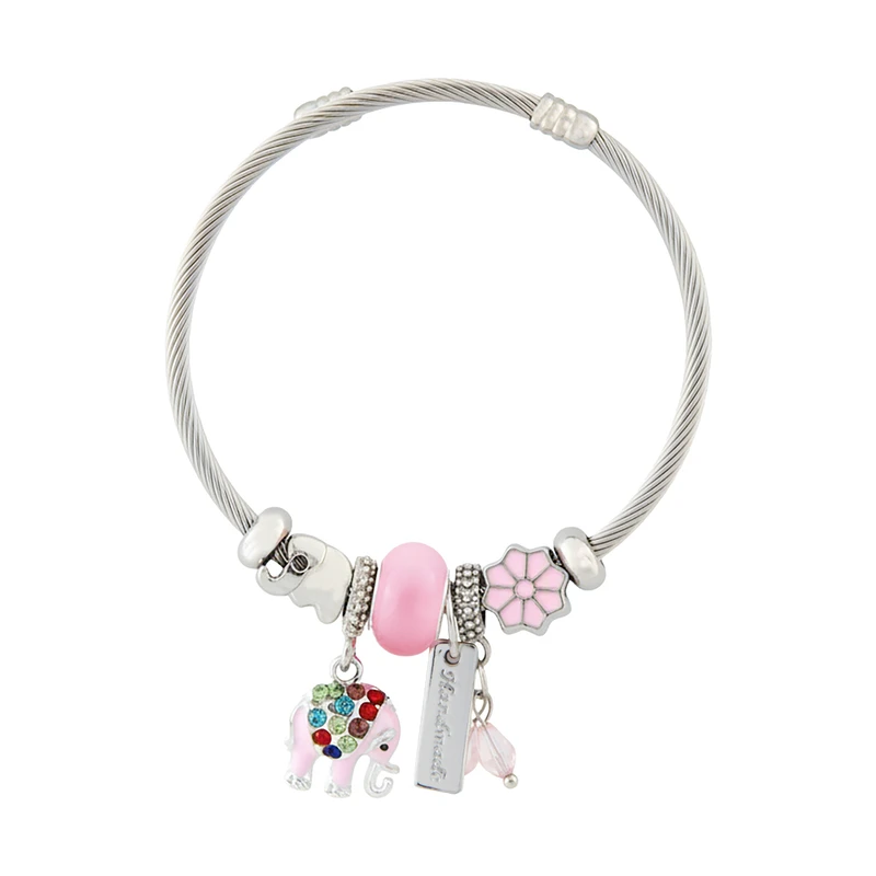 دستبند النگویی زنانه مدل پاندورا طرح فیل کد 2149