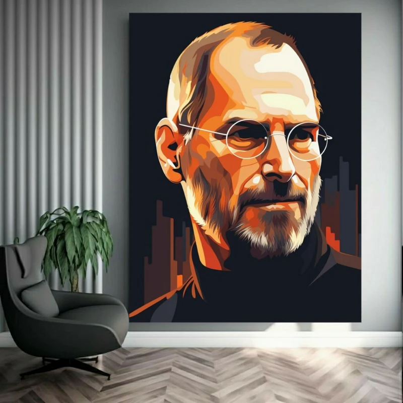 پوستر طرح نقاشی چهره مدل استیو جابز کد BK24011