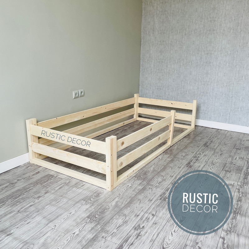 تخت خواب یک نفره روستیک دکور مدل Hj200 سایز 90x190 سانتی متر