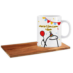 ماگ ال ایکس پی طرح کادوی تولد دخترانه اسم بهنوش به همراه زیر لیوانی