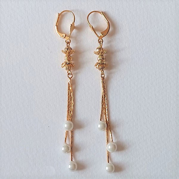 گوشواره دخترانه ژوپینگ مدل آویز مروارید